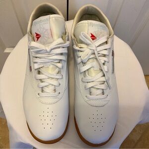 Reebok Women's White Leather Sneakers with Gum Outsole